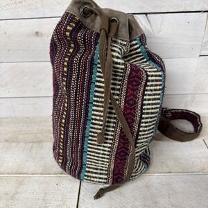 World Market Bohemian Drawstring Colorful Sling Bag Fast Shipping